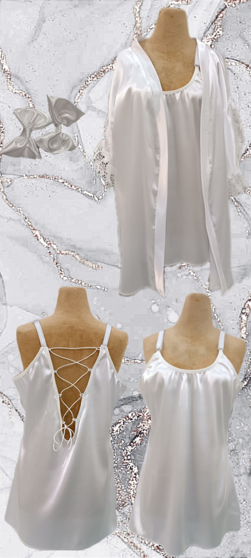 ست پیراهن وربدوشامبر ساتن ال ایکس